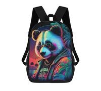 sinyumoney 3D Printed Backpack Neon Panda Sunset Children's School Bags Book Bags Travel Lightweight Backpack Boys Girls School Bag for Middle School Students 17inch