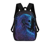 sinyumoney 3D Printed Backpack Neon Skull Artwork -2 Children's School Bags Rucksacks High Capacity Travel Kids School Bag Fashion Book Bags Boy Girl Back Pack 17inch