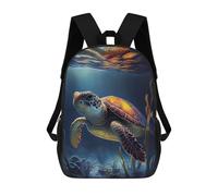 sinyumoney 3D Printed Backpack Ocean Turtle Majesty Children's School Bags Book Bags Travel Lightweight Backpack Boys Girls School Bag for Middle School Students 17inch