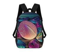 sinyumoney 3D Printed Backpack Oceanic Jewels A Surreal Fusion of Sea And Gems Children's School Bags Book Bags Travel Lightweight Backpack Boys Girls School Bag for Middle School Students 17inch