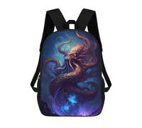 sinyumoney 3D Printed Backpack Omniscient Octopus in Cosmic Dance Children's School Bags Book Bags Travel Lightweight Backpack Boys Girls School Bag for Middle School Students 17inch