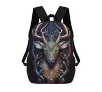 sinyumoney 3D Printed Backpack Ornate Deer Head Artwork Children's School Bags Book Bags Travel Lightweight Backpack Boys Girls School Bag for Middle School Students 17inch