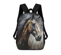 sinyumoney 3D Printed Backpack Painted Horse Majesty Children's School Bags Rucksacks High Capacity Travel Kids School Bag Fashion Book Bags Boy Girl Back Pack 17inch