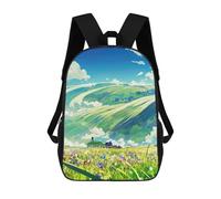 sinyumoney 3D Printed Backpack Pastoral Dreamscape -1 Children's School Bags Rucksacks High Capacity Travel Kids School Bag Fashion Book Bags Boy Girl Back Pack 17inch