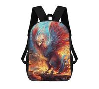 sinyumoney 3D Printed Backpack Phoenix Rising Mythical Artwork -1 Children's School Bags Book Bags Travel Lightweight Backpack Boys Girls School Bag for Middle School Students 17inch