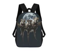 sinyumoney 3D Printed Backpack Possums Under The Moonlight Children's School Bags Rucksacks High Capacity Travel Kids School Bag Fashion Book Bags Boy Girl Back Pack 17inch