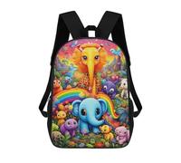 sinyumoney 3D Printed Backpack Rainbow Forest Friends -4 Children's School Bags Rucksacks High Capacity Travel Kids School Bag Fashion Book Bags Boy Girl Back Pack 17inch