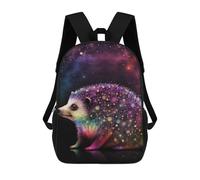 sinyumoney 3D Printed Backpack Rainbow Hedgehog in Space Children's School Bags Book Bags Travel Lightweight Backpack Boys Girls School Bag for Middle School Students 17inch