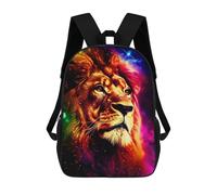 sinyumoney 3D Printed Backpack Rainbow Lion Portrait -1 Children's School Bags Rucksacks High Capacity Travel Kids School Bag Fashion Book Bags Boy Girl Back Pack 17inch