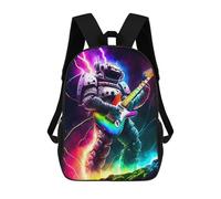 sinyumoney 3D Printed Backpack Robotic Guitar Hero Children's School Bags Rucksacks High Capacity Travel Kids School Bag Fashion Book Bags Boy Girl Back Pack 17inch