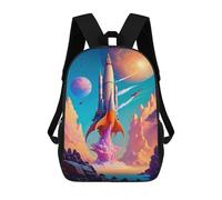 sinyumoney 3D Printed Backpack Rocket Launch Children's School Bags Book Bags Travel Lightweight Backpack Boys Girls School Bag for Middle School Students 17inch