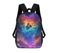 sinyumoney 3D Printed Backpack Romantic Cloud Heart Sky Children's School Bags Book Bags Travel Lightweight Backpack Boys Girls School Bag for Middle School Students 17inch