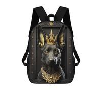 sinyumoney 3D Printed Backpack Royal Canine Majesty Children's School Bags Rucksacks High Capacity Travel Kids School Bag Fashion Book Bags Boy Girl Back Pack 17inch