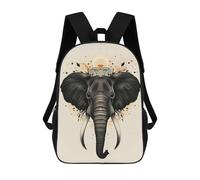 sinyumoney 3D Printed Backpack Sacred Elephant Vector Portrait with Tribal Crown Children's School Bags Book Bags Travel Lightweight Backpack Boys Girls School Bag for Middle School Students 17inch
