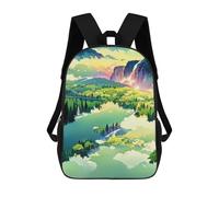 sinyumoney 3D Printed Backpack Serene Lake Reflections -2 Children's School Bags Rucksacks High Capacity Travel Kids School Bag Fashion Book Bags Boy Girl Back Pack 17inch