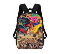 sinyumoney 3D Printed Backpack Sky Over Famous Steps Children's School Bags Rucksacks High Capacity Travel Kids School Bag Fashion Book Bags Boy Girl Back Pack 17inch