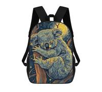 sinyumoney 3D Printed Backpack Sleeping Koala in Starry Night Children's School Bags Rucksacks High Capacity Travel Kids School Bag Fashion Book Bags Boy Girl Back Pack 17inch