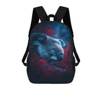 sinyumoney 3D Printed Backpack Sleepy Koala in Red Leaves Children's School Bags Rucksacks High Capacity Travel Kids School Bag Fashion Book Bags Boy Girl Back Pack 17inch