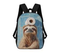 sinyumoney 3D Printed Backpack Sloth with Toilet Paper on Head-2 Children's School Bags Rucksacks High Capacity Travel Kids School Bag Fashion Book Bags Boy Girl Back Pack 17inch