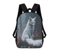 sinyumoney 3D Printed Backpack Snow Fox in Winter Storm Children's School Bags Book Bags Travel Lightweight Backpack Boys Girls School Bag for Middle School Students 17inch