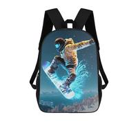 sinyumoney 3D Printed Backpack Snowboarder in Action -7 Children's School Bags Book Bags Travel Lightweight Backpack Boys Girls School Bag for Middle School Students 17inch
