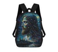 sinyumoney 3D Printed Backpack Starry Night Portrait Children's School Bags Rucksacks High Capacity Travel Kids School Bag Fashion Book Bags Boy Girl Back Pack 17inch