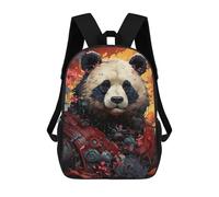 sinyumoney 3D Printed Backpack Steampunk Panda Art Children's School Bags Rucksacks High Capacity Travel Kids School Bag Fashion Book Bags Boy Girl Back Pack 17inch