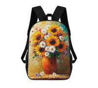 sinyumoney 3D Printed Backpack Sunflower Bouquet Painting-2 Children's School Bags Rucksacks High Capacity Travel Kids School Bag Fashion Book Bags Boy Girl Back Pack 17inch