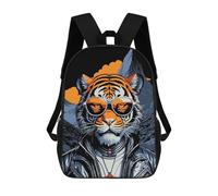 sinyumoney 3D Printed Backpack Tiger Gangster Pop Art Children's School Bags Rucksacks High Capacity Travel Kids School Bag Fashion Book Bags Boy Girl Back Pack 17inch