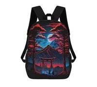 sinyumoney 3D Printed Backpack Torii Gate Under The Moonlit Sky Children's School Bags Rucksacks High Capacity Travel Kids School Bag Fashion Book Bags Boy Girl Back Pack 17inch