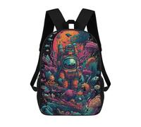 sinyumoney 3D Printed Backpack Underwater Astronaut Adventure Children's School Bags Rucksacks High Capacity Travel Kids School Bag Fashion Book Bags Boy Girl Back Pack 17inch