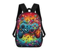 sinyumoney 3D Printed Backpack Vibrant Gaming Controller Artwork -170 Children's School Bags Book Bags Travel Lightweight Backpack Boys Girls School Bag for Middle School Students 17inch