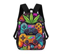 sinyumoney 3D Printed Backpack Vibrant Gaming Controllers -18 Children's School Bags Book Bags Travel Lightweight Backpack Boys Girls School Bag for Middle School Students 17inch