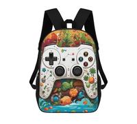sinyumoney 3D Printed Backpack Video Game Controller in Nature Children's School Bags Rucksacks High Capacity Travel Kids School Bag Fashion Book Bags Boy Girl Back Pack 17inch