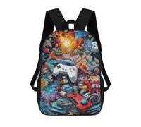 sinyumoney 3D Printed Backpack Video Game Controllers in Chaos Children's School Bags Book Bags Travel Lightweight Backpack Boys Girls School Bag for Middle School Students 17inch