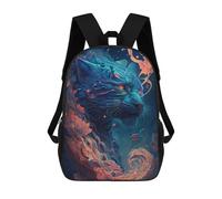 sinyumoney 3D Printed Backpack Whimsical Tiger Portrait Children's School Bags Book Bags Travel Lightweight Backpack Boys Girls School Bag for Middle School Students 17inch