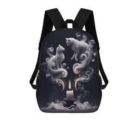 sinyumoney 3D Printed Backpack Whispering Cats And Candlelight Children's School Bags Rucksacks High Capacity Travel Kids School Bag Fashion Book Bags Boy Girl Back Pack 17inch