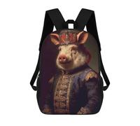 sinyumoney 3D Printed Backpack Wild Hog Children's School Bags Rucksacks High Capacity Travel Kids School Bag Fashion Book Bags Boy Girl Back Pack 17inch