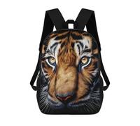 sinyumoney 3D Printed Backpack Wild Tiger Portrait -9 Children's School Bags Rucksacks High Capacity Travel Kids School Bag Fashion Book Bags Boy Girl Back Pack 17inch