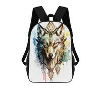 sinyumoney 3D Printed Backpack Wolf Children's School Bags Rucksacks High Capacity Travel Kids School Bag Fashion Book Bags Boy Girl Back Pack 17inch