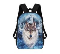 sinyumoney 3D Printed Backpack Wolf Pack Moonlit Forest Children's School Bags Book Bags Travel Lightweight Backpack Boys Girls School Bag for Middle School Students 17inch