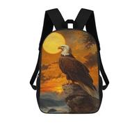 sinyumoney 3D Printed Bald Eagle Sunset Children Backpacks Kids Cute School Backpack Outdoor Casual Daypack for Boys Middle School Students 17inch