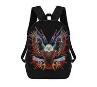 sinyumoney 3D Printed Bald Eagle with Guns Children Backpacks Kids Cute School Backpack Outdoor Casual Daypack for Boys Middle School Students 17inch