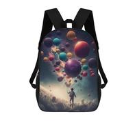 sinyumoney 3D Printed Balloon Boy Space School Backpack Book 17inch Bags Fashion Backpacks Large Capacity Backpack Children Travel Rucksacks