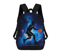 sinyumoney 3D Printed Basketball Player in Space Children Backpacks Kids Cute School Backpack Outdoor Casual Daypack for Boys Middle School Students 17inch