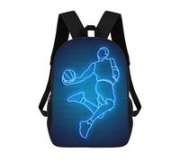 sinyumoney 3D Printed Basketball Player Jump Neo School Backpack for Kids Children's 17inch Backpacks Boy Girl Book Bags Kids School Bag