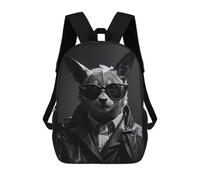 sinyumoney 3D Printed Bat Agent Funny School Backpack for Kids Children's 17inch Backpacks Boy Girl Book Bags Kids School Bag