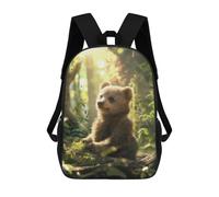 sinyumoney 3D Printed Bear Cubs Play School Bag Boys Girls Children's 17inch Backpack School Backpack Casual Fashion Backpack for in School Or Travel