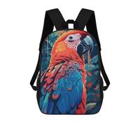 sinyumoney 3D Printed Beautiful Ara Parrot School Bag Boys Girls Children's School Backpack Casual Fashion Backpack for in School Or Travel 17inch