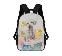 sinyumoney 3D Printed Bedlington Terrier Dog School Backpack for Kids Children's 17inch Backpacks Boy Girl Book Bags Kids School Bag